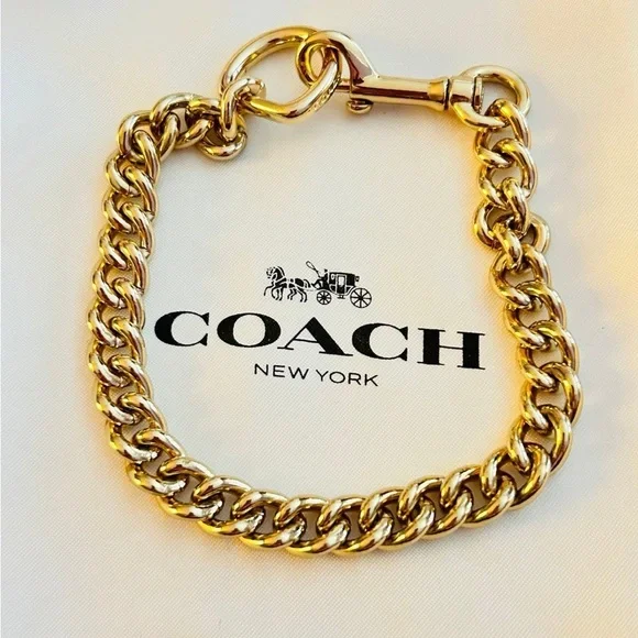 💰SOLD💰Coach Gold Wallet Strap/ Swag Bag Charm/ Keychain/ Bracelet - Picture 8 of 8